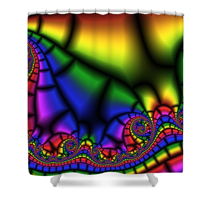 Abstract Shower Curtain featuring the digital art 2X1 Abstract 348 by Rolf Bertram