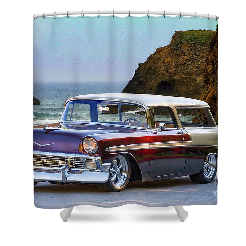 Auto Shower Curtain featuring the photograph 1956 Chevrolet Nomad Wagon by Dave Koontz