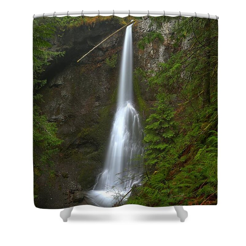 Marymere Falls. Marymer Falls Shower Curtain featuring the photograph Marymere Falls Olympic National Park by Adam Jewell