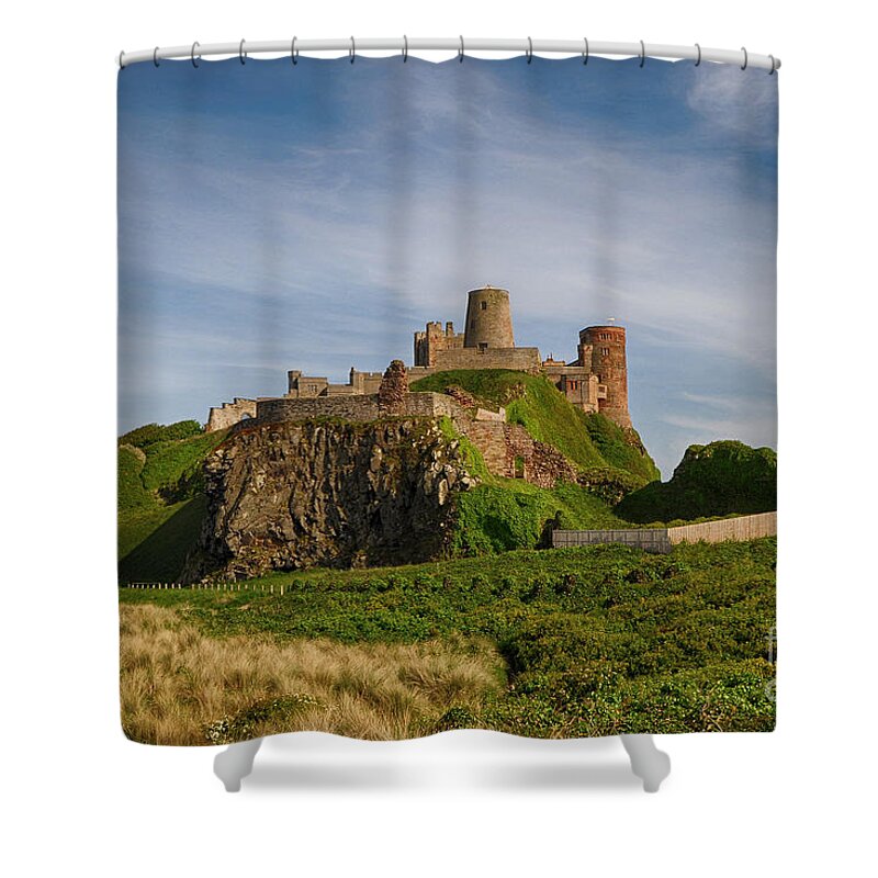 Bamburgh Castle Shower Curtain featuring the photograph Bamburgh Castle by Smart Aviation