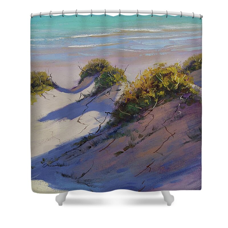 Nature Shower Curtain featuring the painting Beach Dunes by Graham Gercken