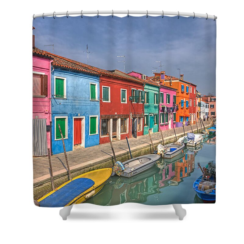 Architecture Shower Curtain featuring the photograph Burano - Venice - Italy #3 by Joana Kruse