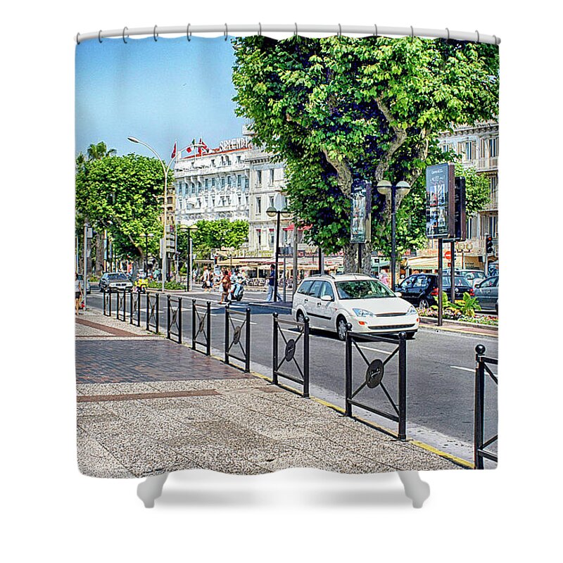 Hotel Splendid Shower Curtain featuring the photograph Cannes, South of France. #3 by Chris Smith