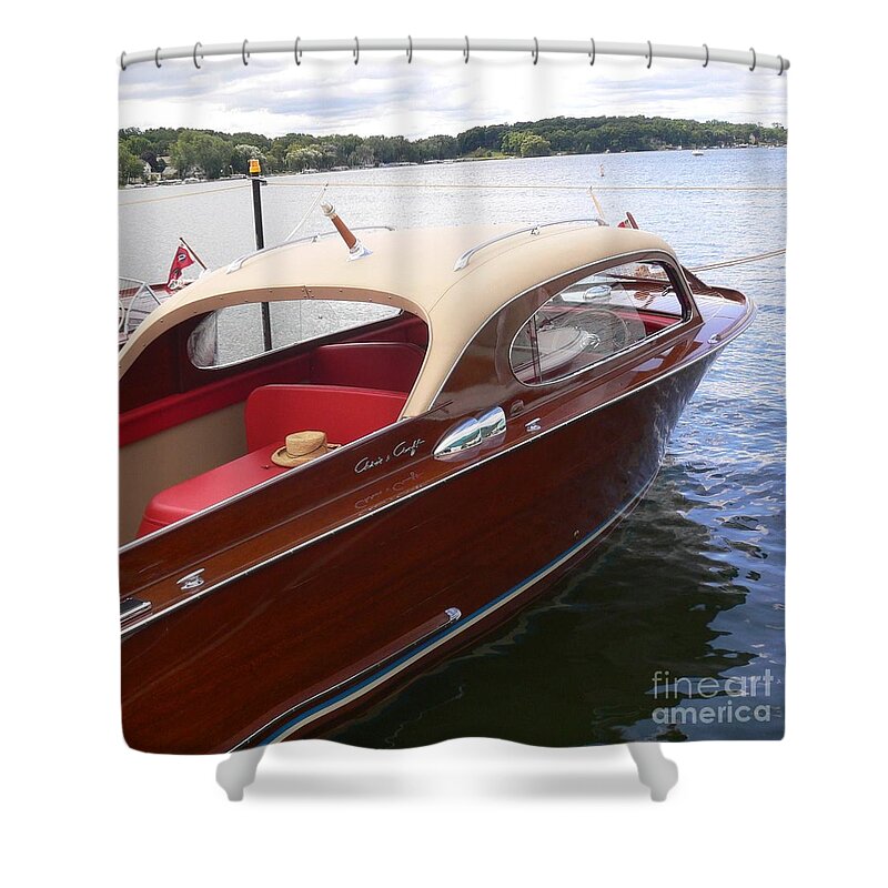 Wooden Boat Shower Curtain featuring the photograph Chris Craft #1 by Neil Zimmerman