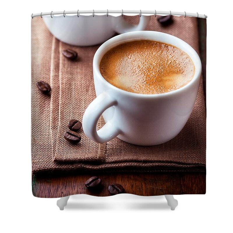 Coffee Shower Curtain featuring the digital art Coffee #3 by Maye Loeser