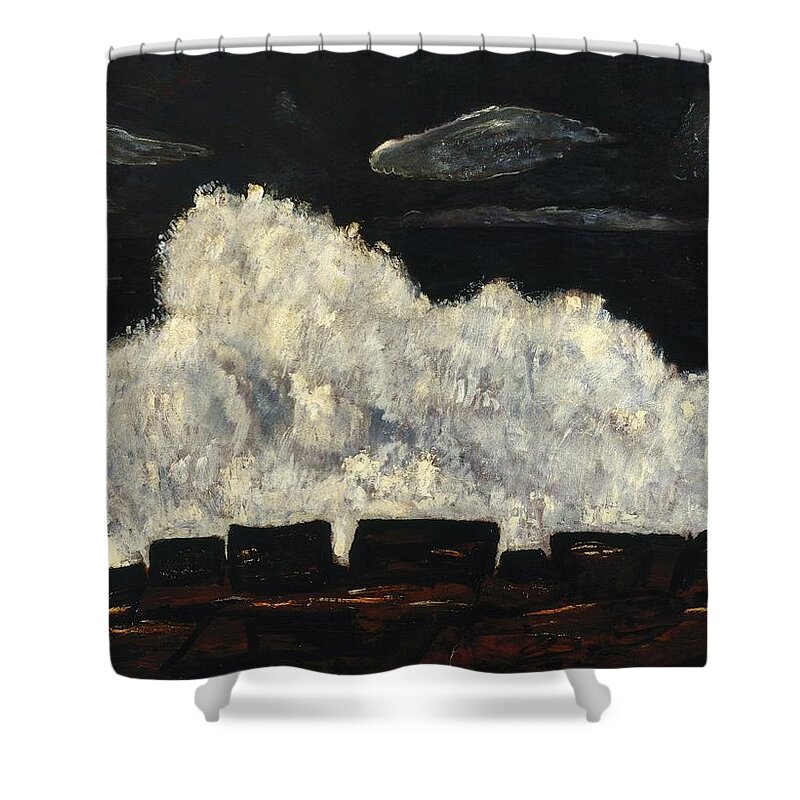 Marsden Hartley (american Shower Curtain featuring the painting Evening Storm by Marsden Hartley