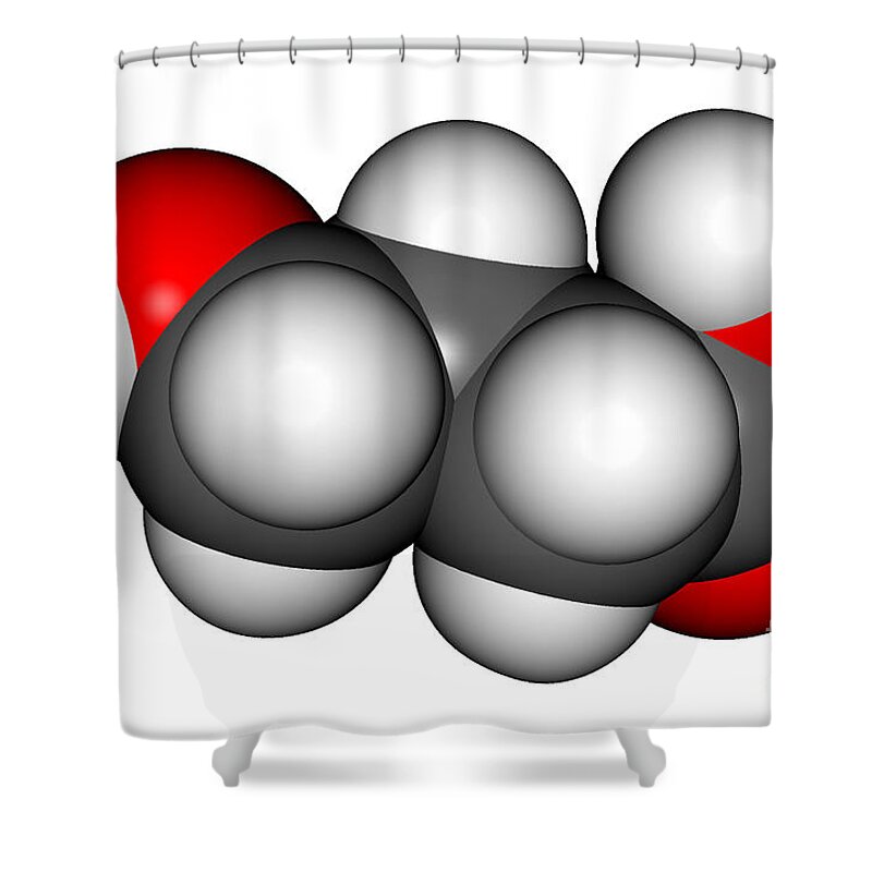 Ghb Shower Curtain featuring the photograph Ghb Molecular Model #3 by Scimat