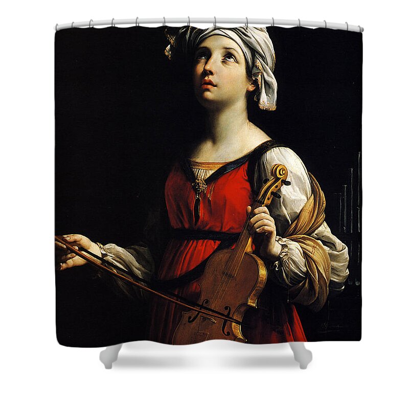 St Cecilia - Guido Reni Shower Curtain featuring the painting Guido Reni by MotionAge Designs