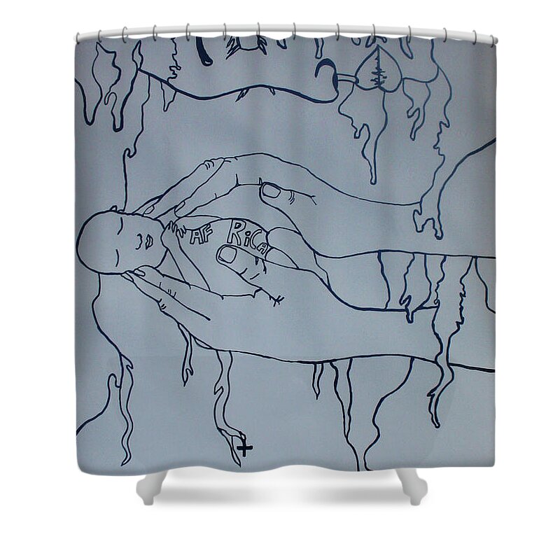 Jesus Shower Curtain featuring the painting Jesus King of Africa #3 by Gloria Ssali