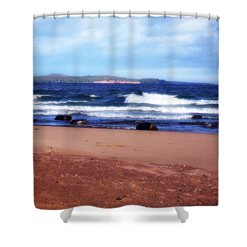 Photography Shower Curtain featuring the photograph Lake Superior Shoreline #4 by Phil Perkins