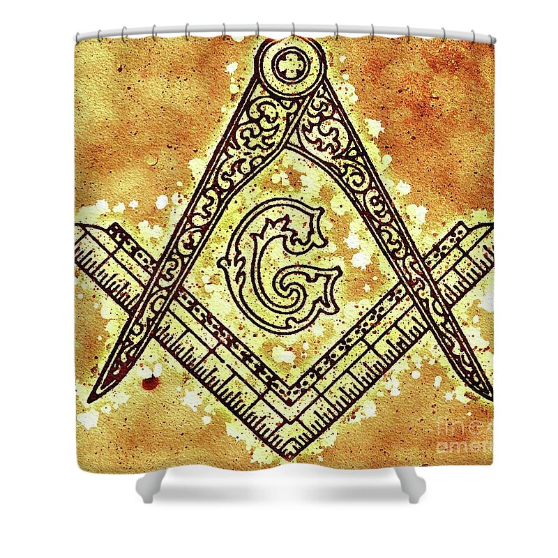 Freemason Shower Curtain featuring the painting Masonic Symbolism #3 by Esoterica Art Agency