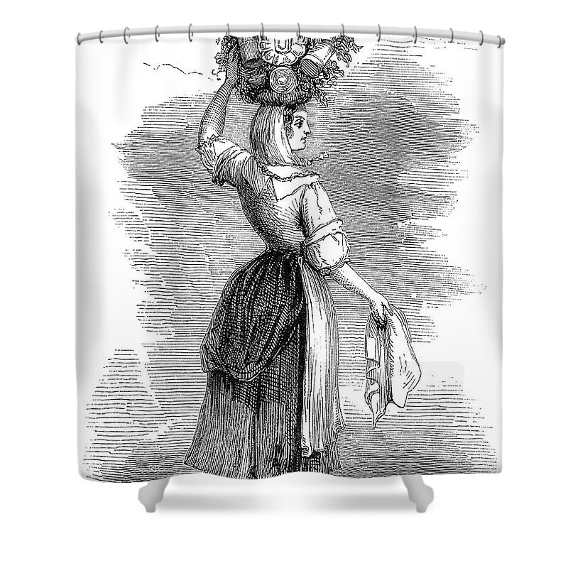 1861 Shower Curtain featuring the drawing MAYHEW, LONDON, c1861. #3 by Granger