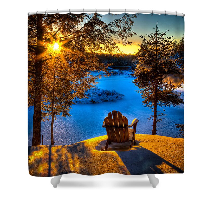 Moose River Sunset Shower Curtain featuring the photograph Moose River Sunset #1 by David Patterson