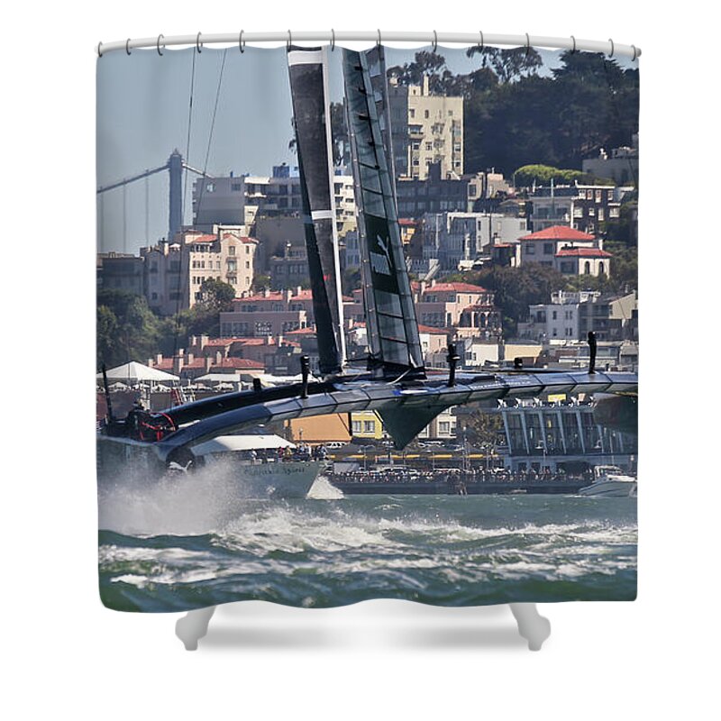Sloop Shower Curtain featuring the photograph Nice Day #3 by Steven Lapkin