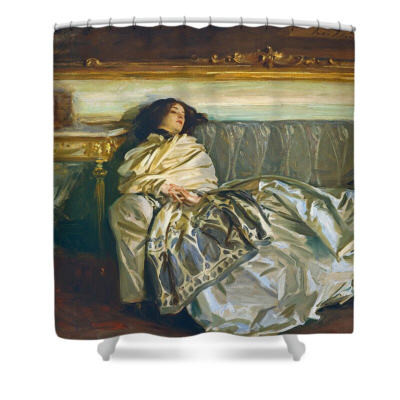 John Singer Sargent Shower Curtain featuring the painting Nonchaloir. Repose by John Singer Sargent