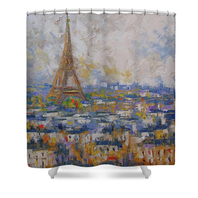 Frederic Payet Shower Curtain featuring the painting Paris #6 by Frederic Payet