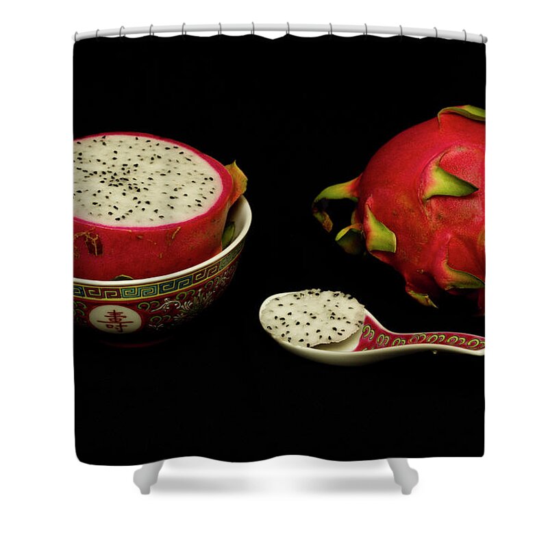 Dragon Fruit Shower Curtain featuring the photograph Pink Dragon Fruit #3 by David French
