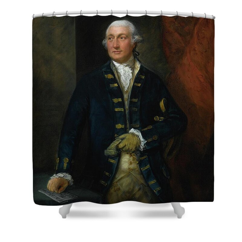 Thomas Gainsborough R.a. Portrait Of Admiral Lord Graves Shower Curtain featuring the painting Portrait Of Admiral Lord Graves #3 by Thomas Gainsborough