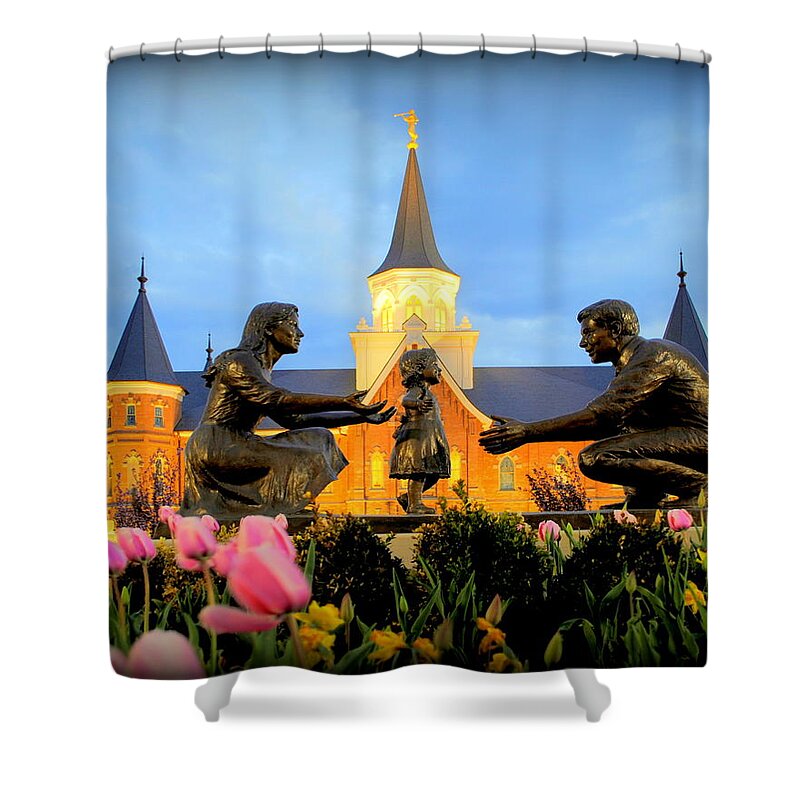Temple Shower Curtain featuring the photograph Provo City Center LDS Temple #3 by Nathan Abbott