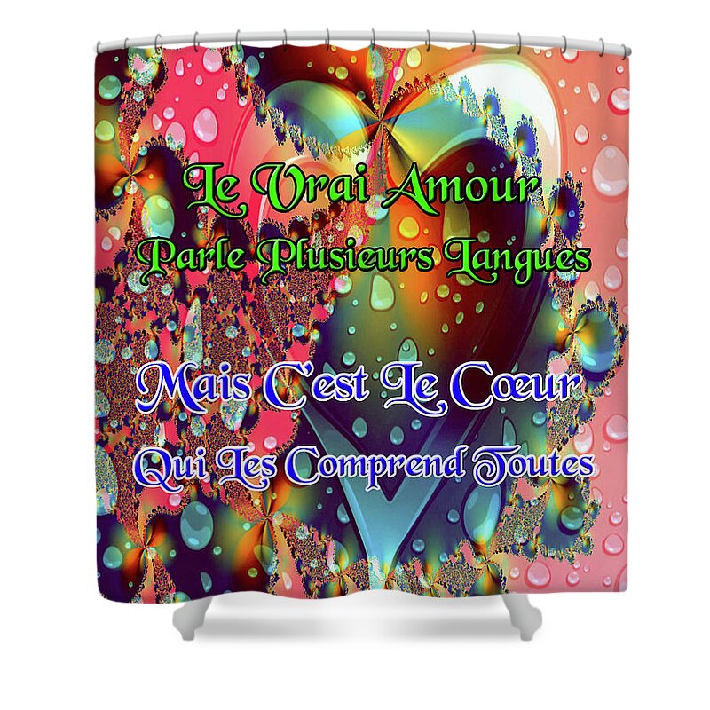 Cartes De Voeux Shower Curtain featuring the digital art Raining in my heart #3 by Mitchell Watrous