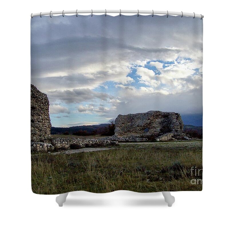 Old Stones Shower Curtain featuring the photograph Roman Ruins #3 by Judy Kirouac