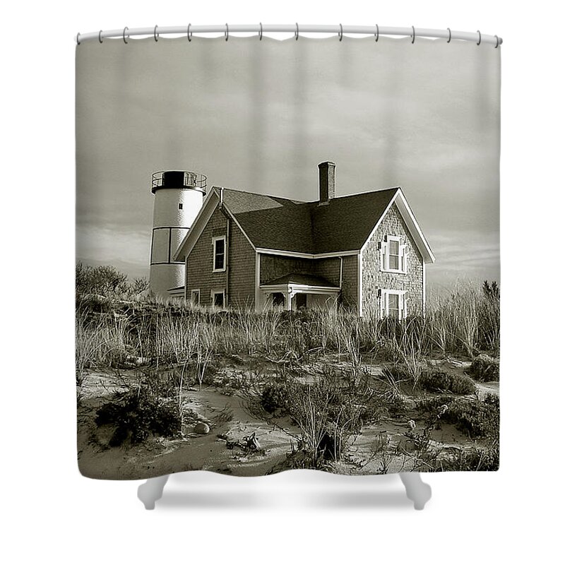 Sandy Neck Shower Curtain featuring the photograph Sandy Neck Lighthouse #4 by Charles Harden
