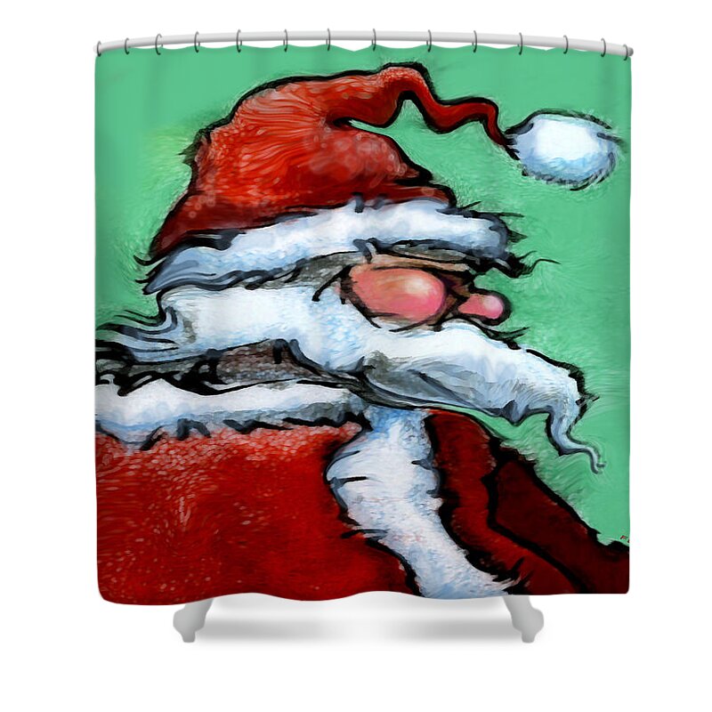 Santa Shower Curtain featuring the painting Santa Claus by Kevin Middleton