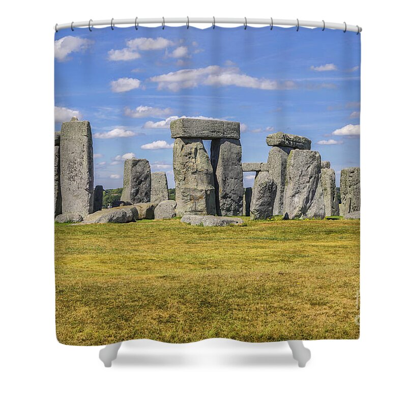 Stones Shower Curtain featuring the photograph Prehistoric Stonehenge in England by Patricia Hofmeester