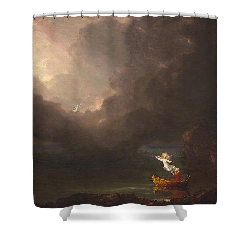 Thomas Cole Shower Curtain featuring the painting The Voyage Of Life Old Age #4 by Thomas Cole