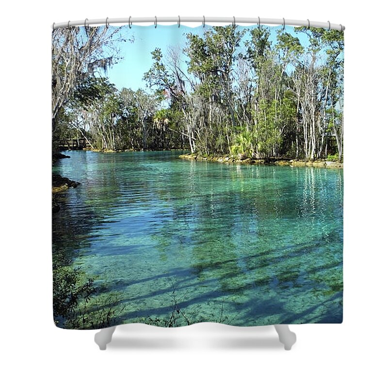 Three Sisters Springs Shower Curtain featuring the photograph Western View of Three Sisters Springs by Judy Wanamaker