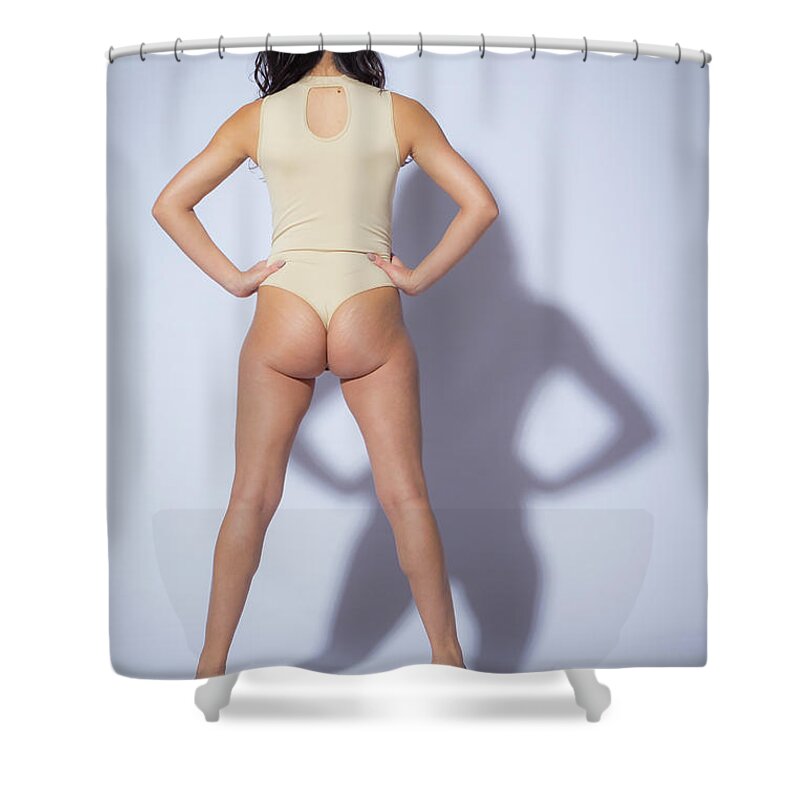 Implied Nude Shower Curtain featuring the photograph Val #3 by La Bella Vita Boudoir
