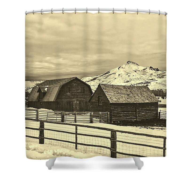 Farm Shower Curtain featuring the photograph Winter Farm Scene In Colorado #3 by Mountain Dreams