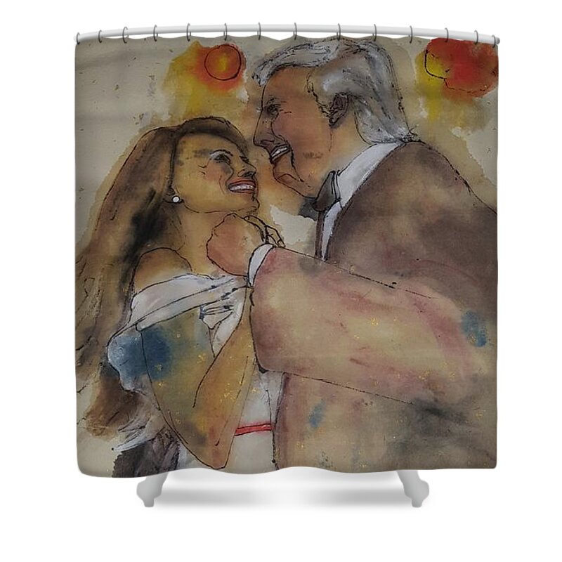 Presidential Dance. 2016. Election. Donald Trump Campaign Shower Curtain featuring the painting 2016 Presidential campaign album #31 by Debbi Saccomanno Chan