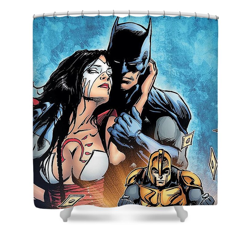 Batman Shower Curtain featuring the digital art Batman #32 by Super Lovely