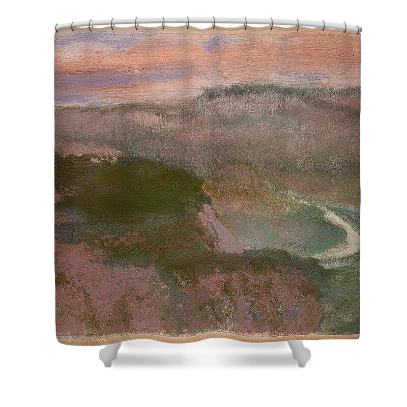 Landscape 1892 Edgar Degas (french Shower Curtain featuring the painting Landscape #32 by MotionAge Designs