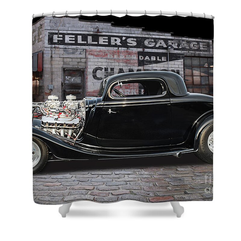 Classic Shower Curtain featuring the digital art 34 Ford by Jim Hatch