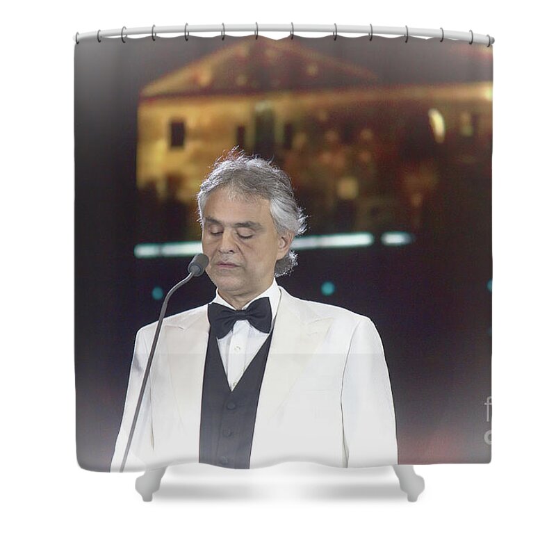 Andrea Bocelli Shower Curtain featuring the photograph Andrea Bocelli in Concert #9 by Rene Triay FineArt Photos