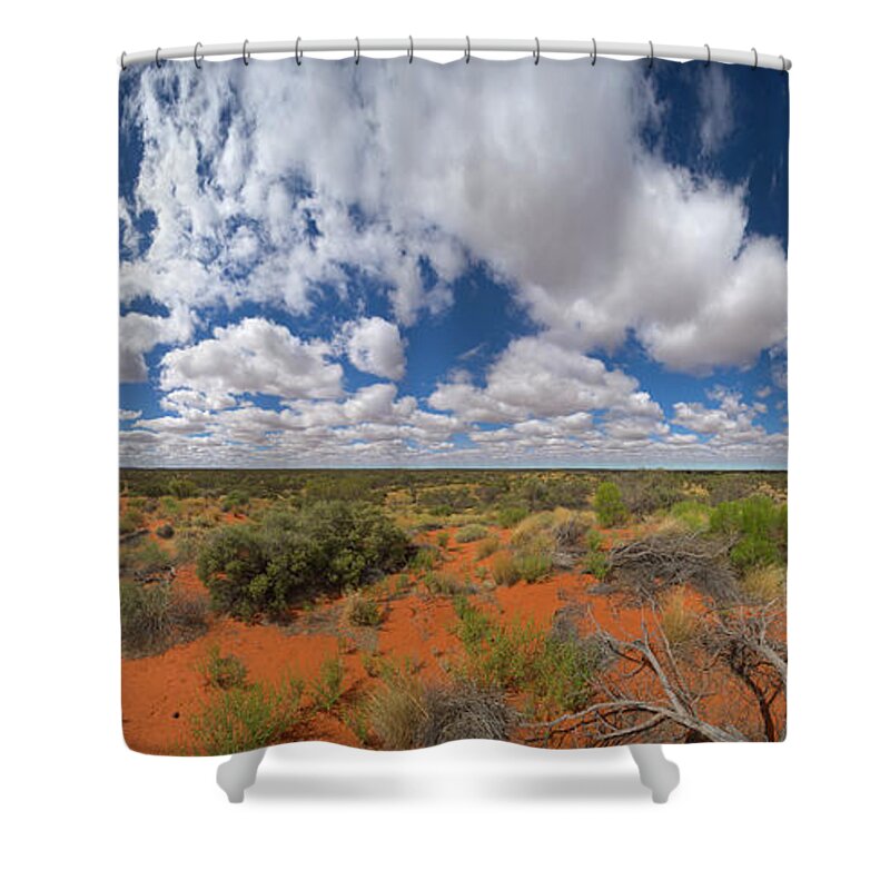 00477470 Shower Curtain featuring the photograph 360 of Clouds over Desert by Yva Momatiuk John Eastcott