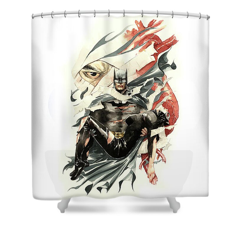 Batman Shower Curtain featuring the digital art Batman #37 by Super Lovely