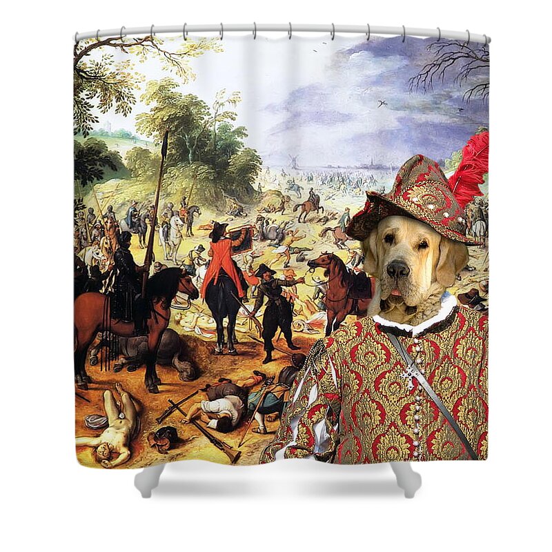 Spanish Mastiff Shower Curtain featuring the painting Spanish Mastiff - Mastin Espanol Art Canvas Print #4 by Sandra Sij