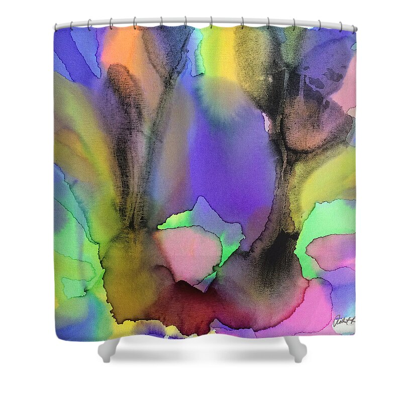 Color Shower Curtain featuring the painting 4 Art Abstract Painting Modern Color Signed Robert R Erod by Robert R Splashy Art Abstract Paintings