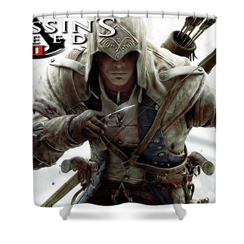 Assassin's Creed Iii Shower Curtain featuring the digital art Assassin's Creed III #4 by Super Lovely