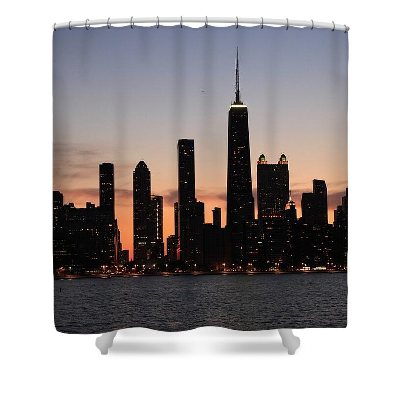 Chicago Shower Curtain featuring the digital art Chicago #4 by Super Lovely
