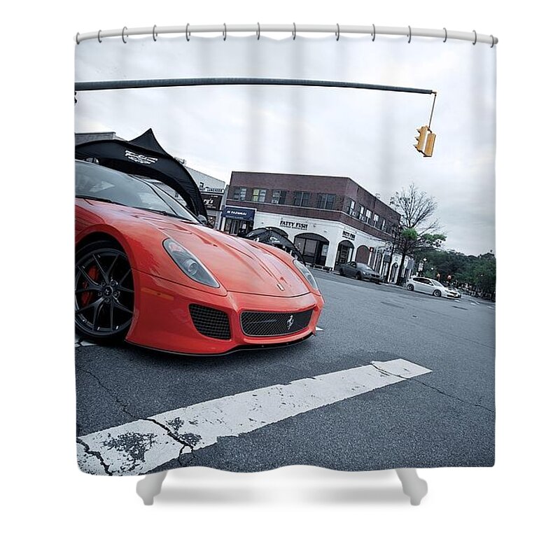 Ferrari Shower Curtain featuring the photograph Ferrari #4 by Mariel Mcmeeking