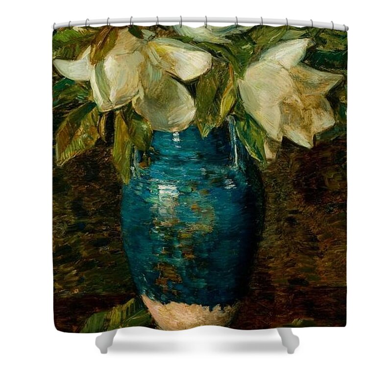 Giant Magnolias Shower Curtain featuring the painting Giant Magnolias #4 by Childe Hassam