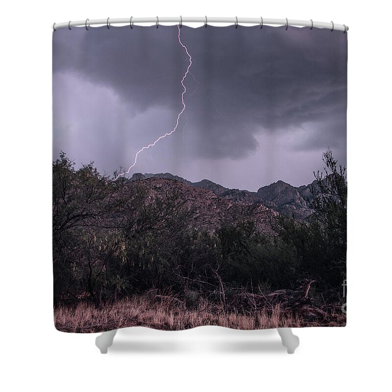 Lightning Shower Curtain featuring the photograph Lightning #9 by Mark Jackson