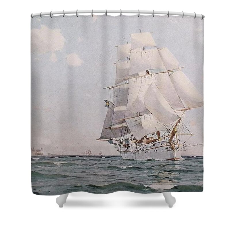 Herman Af Silln Shower Curtain featuring the painting Marine Landscape #4 by Herman