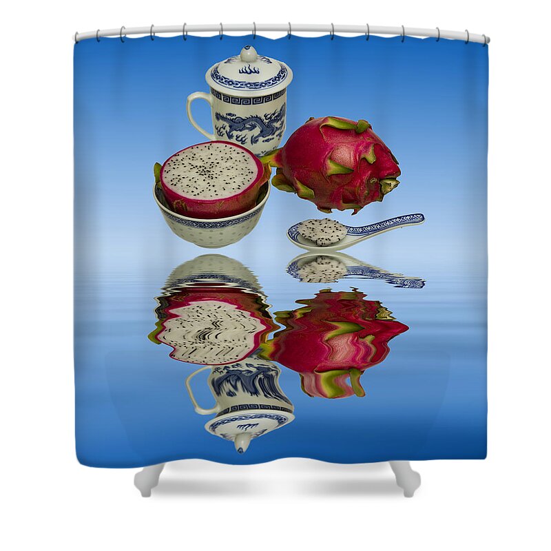 Dragon Fruit Shower Curtain featuring the photograph Pink Dragon Fruit #4 by David French