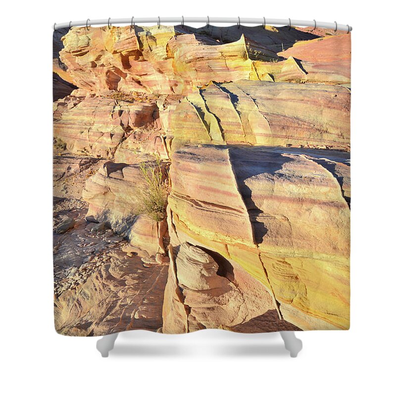 Valley Of Fire State Park Shower Curtain featuring the photograph Sandstone Crest in Valley of Fire #3 by Ray Mathis