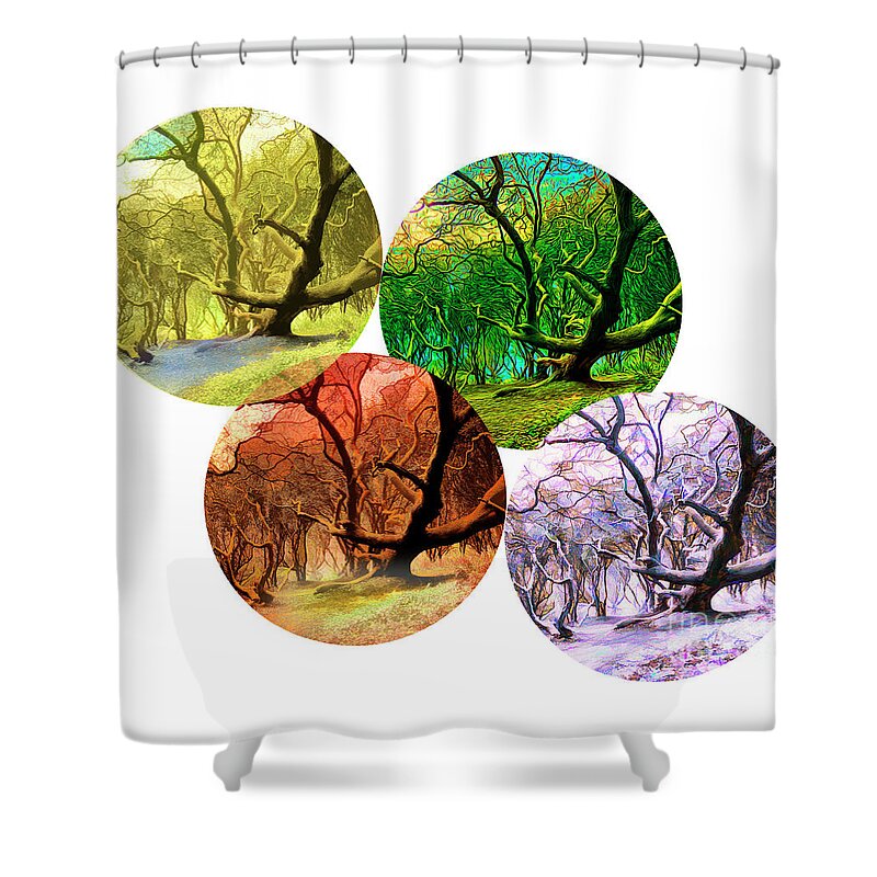Nag004926a Shower Curtain featuring the digital art 4 Seasons by Edmund Nagele FRPS